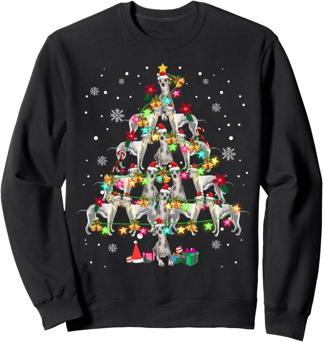 Whippets Christmas Tree Funny Whippets Lover Christmas Gifts Sweatshirt
