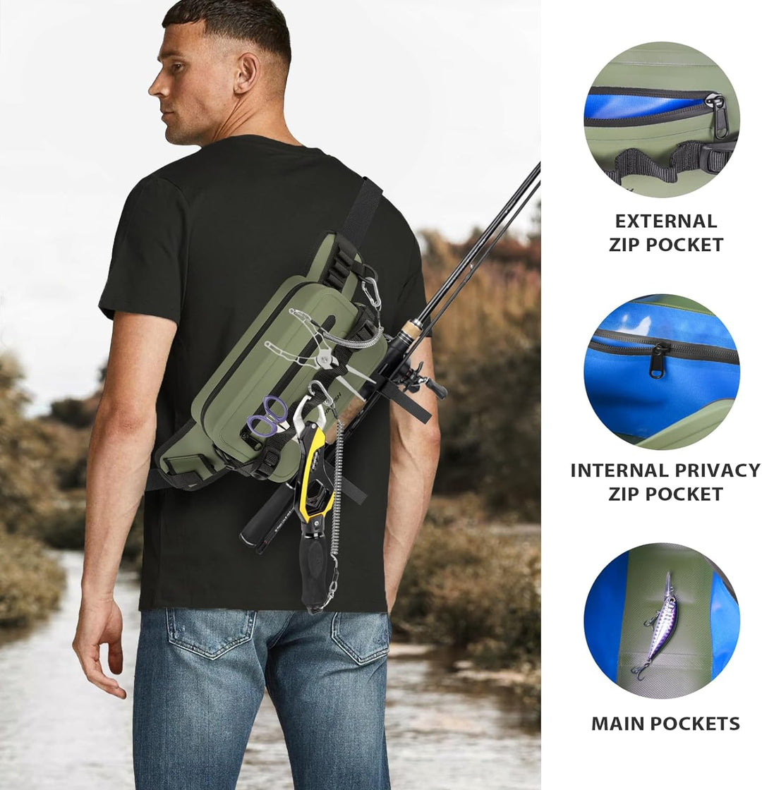 THKFISH Angeltasche Wasserdicht Hüfttasche IPX8, Bauchtasche Wasserdicht mit Luftdichtem Reissversch
