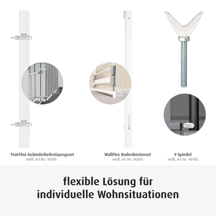 reer StairFlex zur Befestigung von Treppengittern an Sprossen-Geländern, weiss, 1 Stück (1er Pack) W