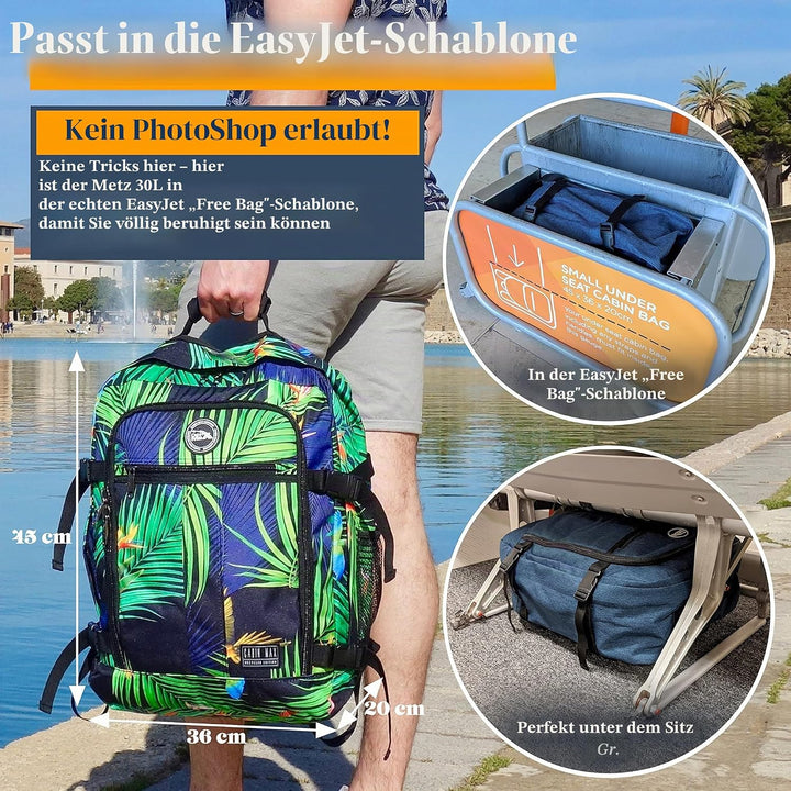 Cabin Max 30L Metz Rucksack - Handgepäck 45 x 36 x 20 cm, mittelgrosser Handgepäckrucksack für Easyj