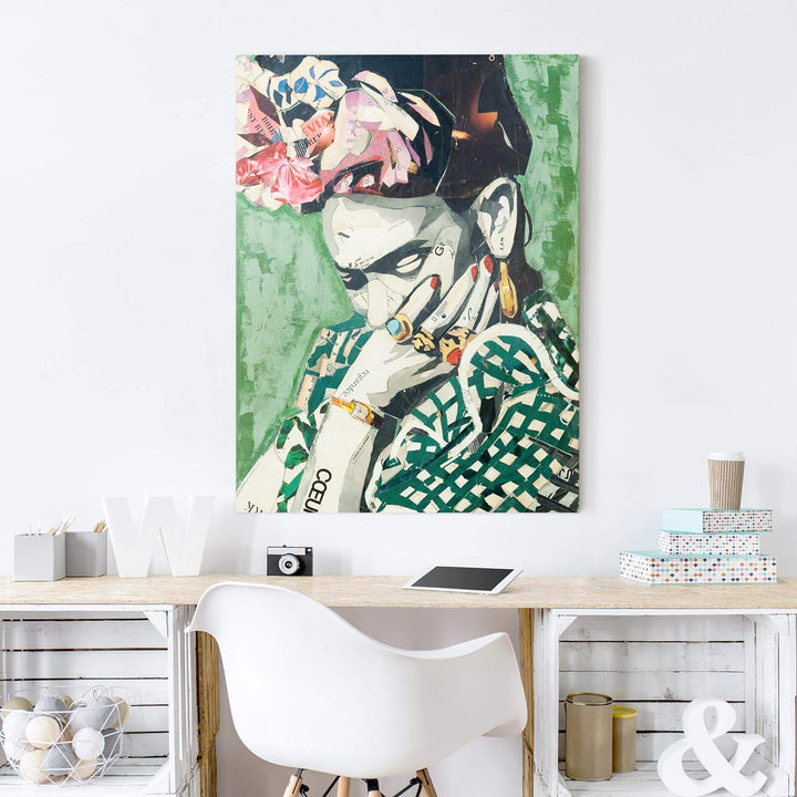 Bilderwelten Leinwandbild - Frida Kahlo - Collage No.3 - Hochformat 4:3 40cm x 30cm, 40cm x 30cm
