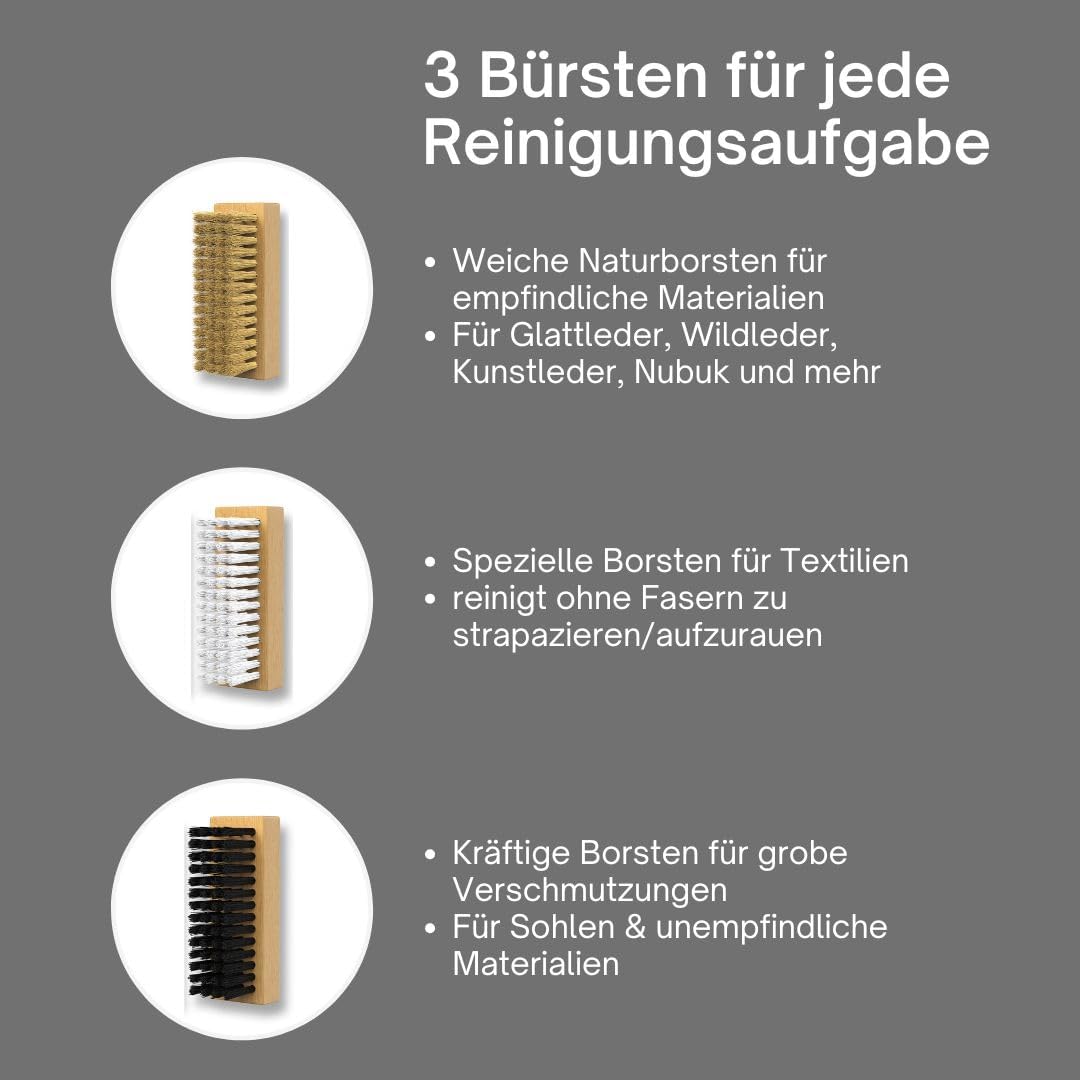 BALM Schuhputzsets – Premium Sneaker Reiniger & Schuhpflegeset für Leder, Textil, Suede, Nubuk etc –