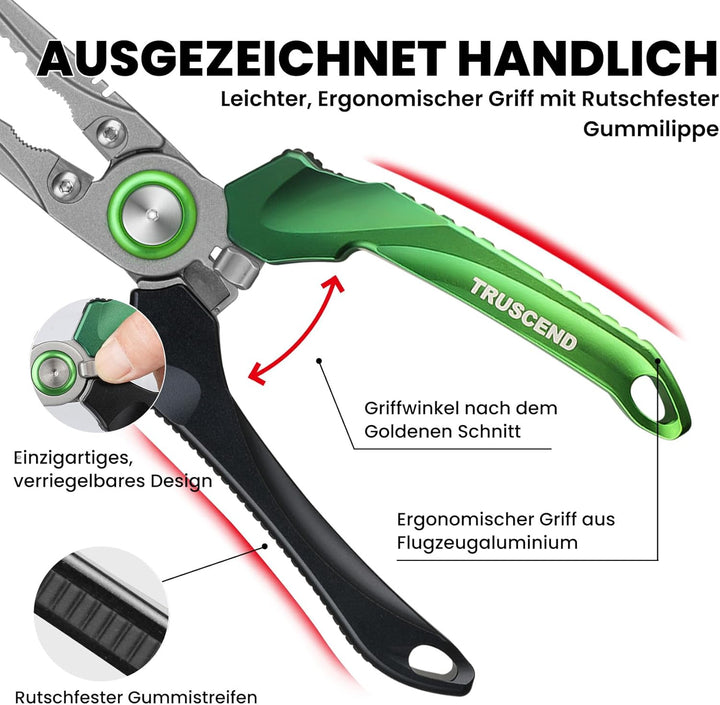 TRUSCEND Arretierbare Angelzangen Set, Multifunktionelles Angelzubehör | Einfach zu Bedienen, Handli
