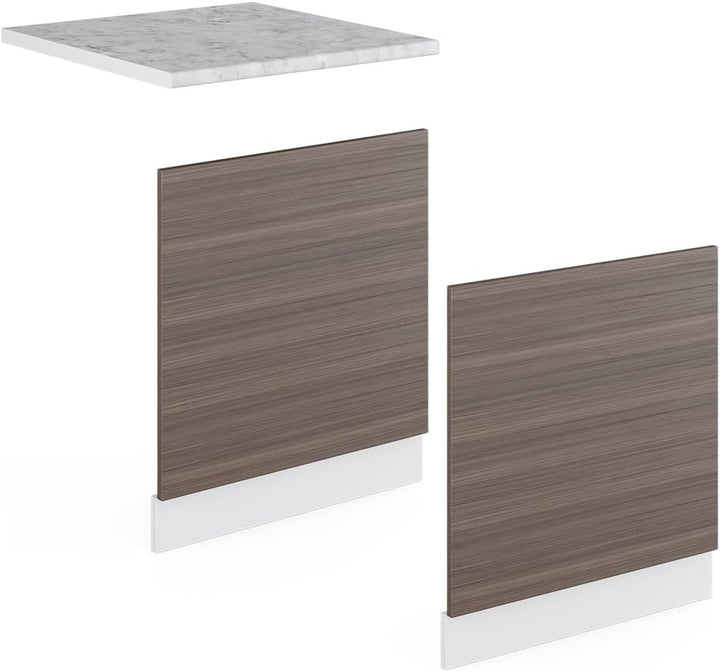 Vicco Frontblende R-Line, Grau/Weiss, 60 cm ohne Arbeitsplatte Grau Geschirrspülerblende 60cm ohne A
