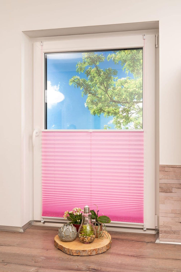 K-home Klemmfix-Plissee, Pink, 80 x 130 cm 80 x 130 cm Pink, 80 x 130 cm Pink