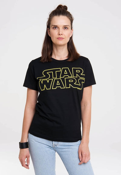 Logoshirt T-Shirt Krieg der Sterne - Logo - Star Wars Schriftzug - Rundhals Shirt schwarz - Lizenzie