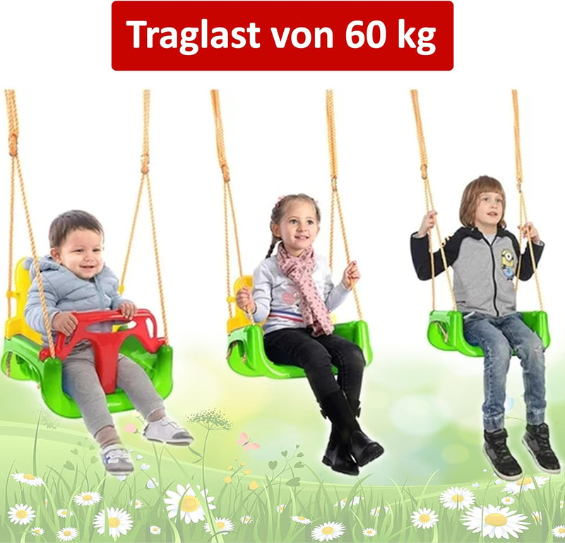 COIL Baby Schaukel 3-in-1 Babysitz Verstellbarer Schaukelsitz mit Wachsender Sitz Garten Schaukel fü