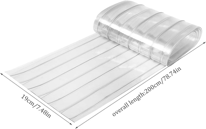 Wedhapy Türklappe für Hundehütte 200 x 18 cm transparent kältebeständig Ersatzklappen für Hundetüren
