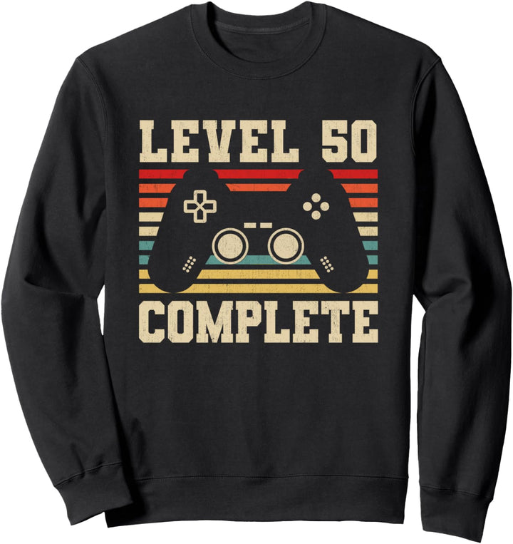 Level 50 Complete 50 Jahre Geburtstag Geschenk Video Gamer Sweatshirt
