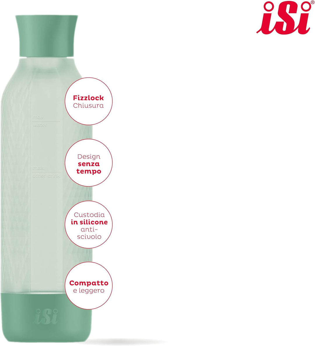 ISI Twist'n Sparkle Virtuoso Zusatzflasche Wassersprudler 0.95L – Ersatzflasche Soda Maker für Sprud
