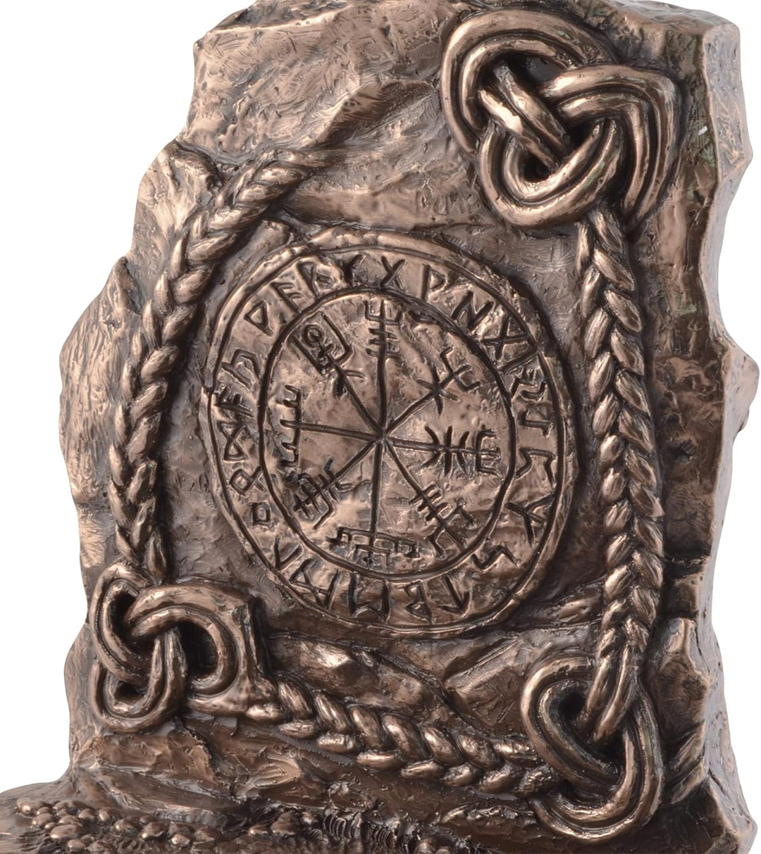 Wikinger Kompass Vegvisir als Teelicht - bronziert by Veronese