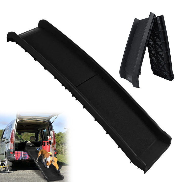Hunderampe Auto klappbar 156 x 40cm Kunststoff Anti-Rutsch Autorampe Kofferraumrampe für Haustiere H