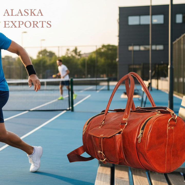 ALASKA EXPORTS, Travel bag Leather, brown 28'' inch 28'' inch Brown, 28'' inch Brown