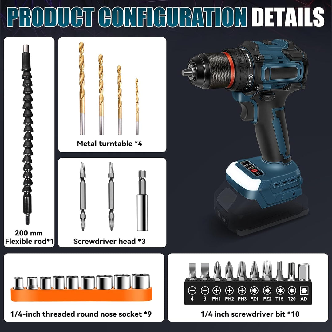 Akku Bohrschrauber für Bosch Professional 18V System GBA/GBA ProCORE AMPShare Batterie (Ohne Akku),