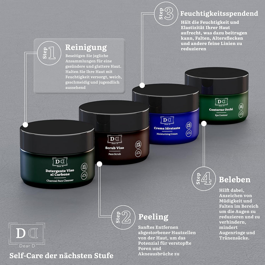 Dear D Männer Face Wash | Aktivkohle Gesichtsreinigung Mit Antbakterieller Und Peelender Wirkung | P