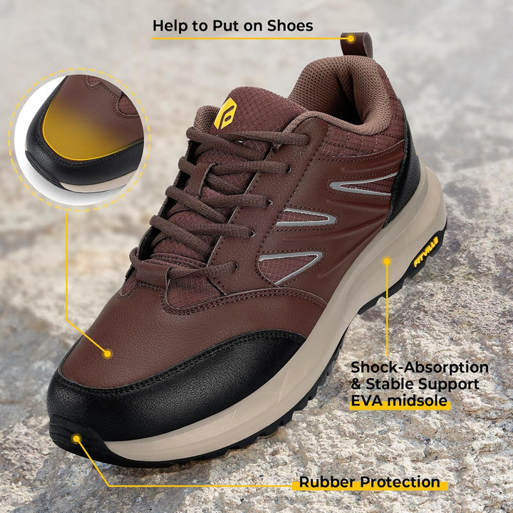 FitVille Extra weit Wanderschuhe Herren Wasserdicht Wanderhalbschuhe rutschfest Trekkingschuhe für a