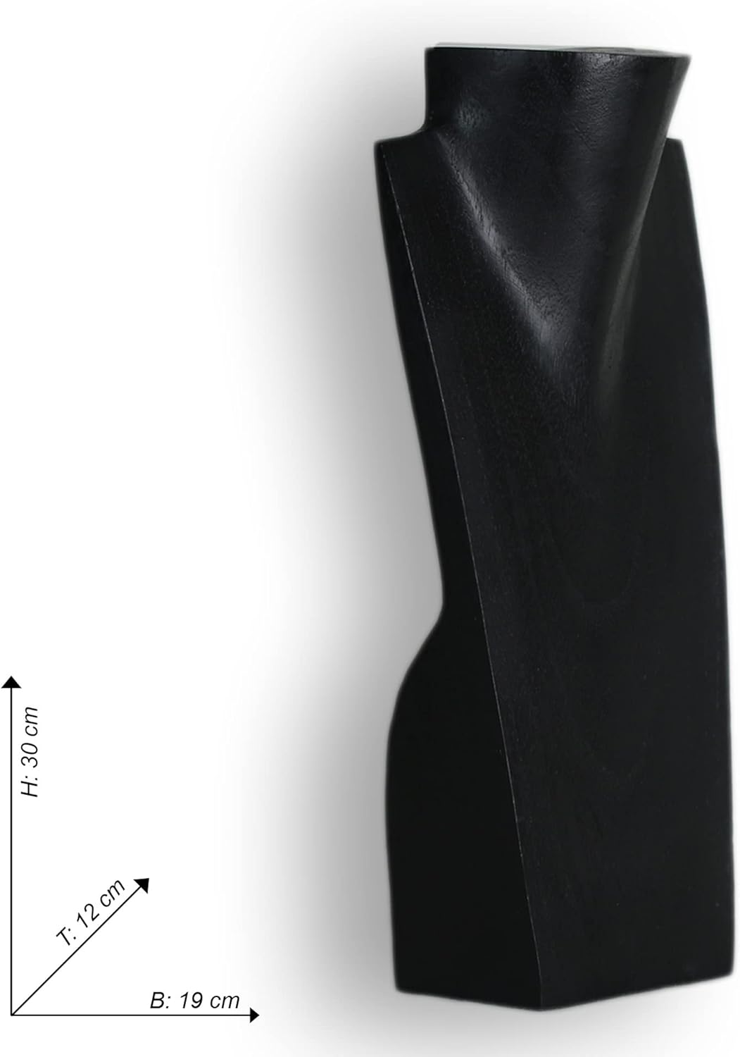 ART-CRAFT Halskettenständer Schmuckständer Halskettendisplay Schmuckbüste aus Holz schwarz 30 cm Sch