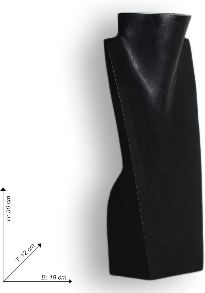 ART-CRAFT Halskettenständer Schmuckständer Halskettendisplay Schmuckbüste aus Holz schwarz 30 cm Sch