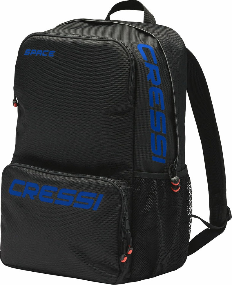 Cressi Space - Unisex Erwachsene Rucksack - Hohe Qualität Schwarz/Logo Blau, Schwarz/Logo Blau