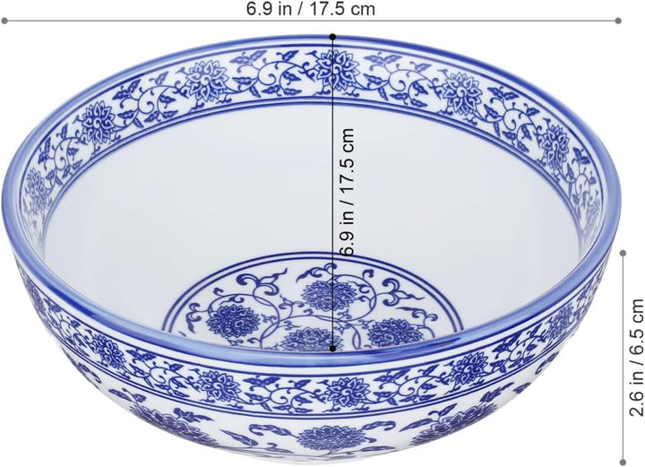 BESTonZON Keramik Suppensch¨¹ssel Nudelschale Asiatische Ramen Sch¨¹ssel Blau 7 Zoll Chinesische Sti