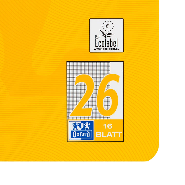 Oxford Schulheft A4, Touch, 16 Blatt, Lineatur 26, Kariert, 15 Stück