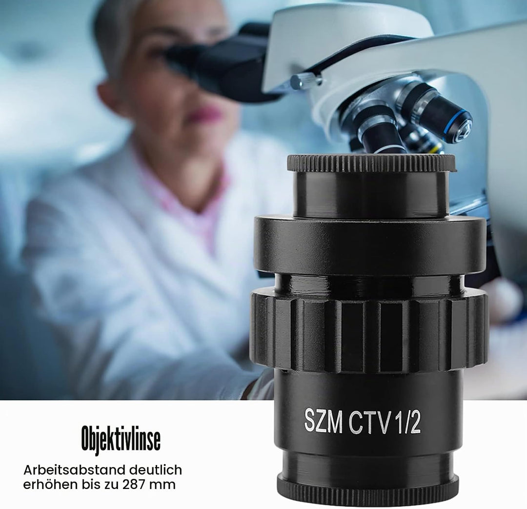 0.5X Okular C-Mount Objektiv 1/2 CTV Adapter für Video Digitalkamera Triokulares Stereoskopisches Mi