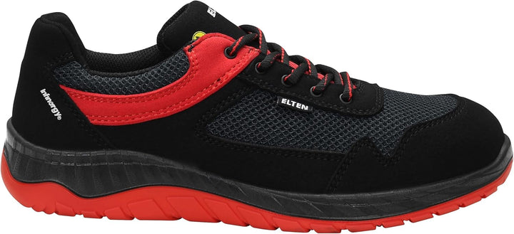 ELTEN Sicherheitsschuhe Lonny red Low ESD S1P, Damen und Herren, Textil, Stahlkappe, leicht, sportli