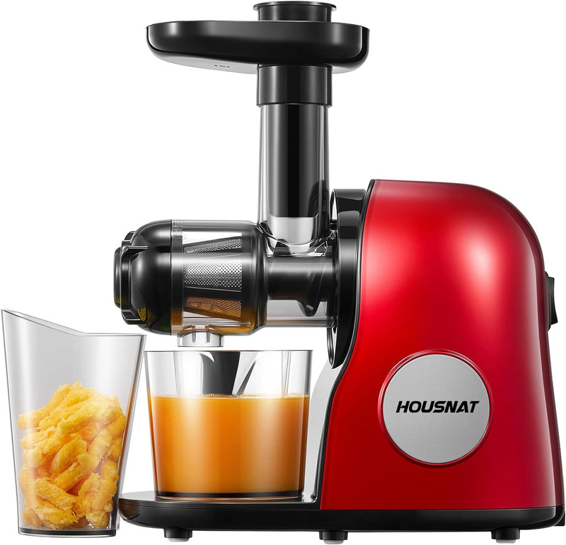 Slow Juicer Entsafter, HOUSNAT Entsafter Gemüse und Obst, Profi Entsafter mit Ruhigem Motor │Umkehrf
