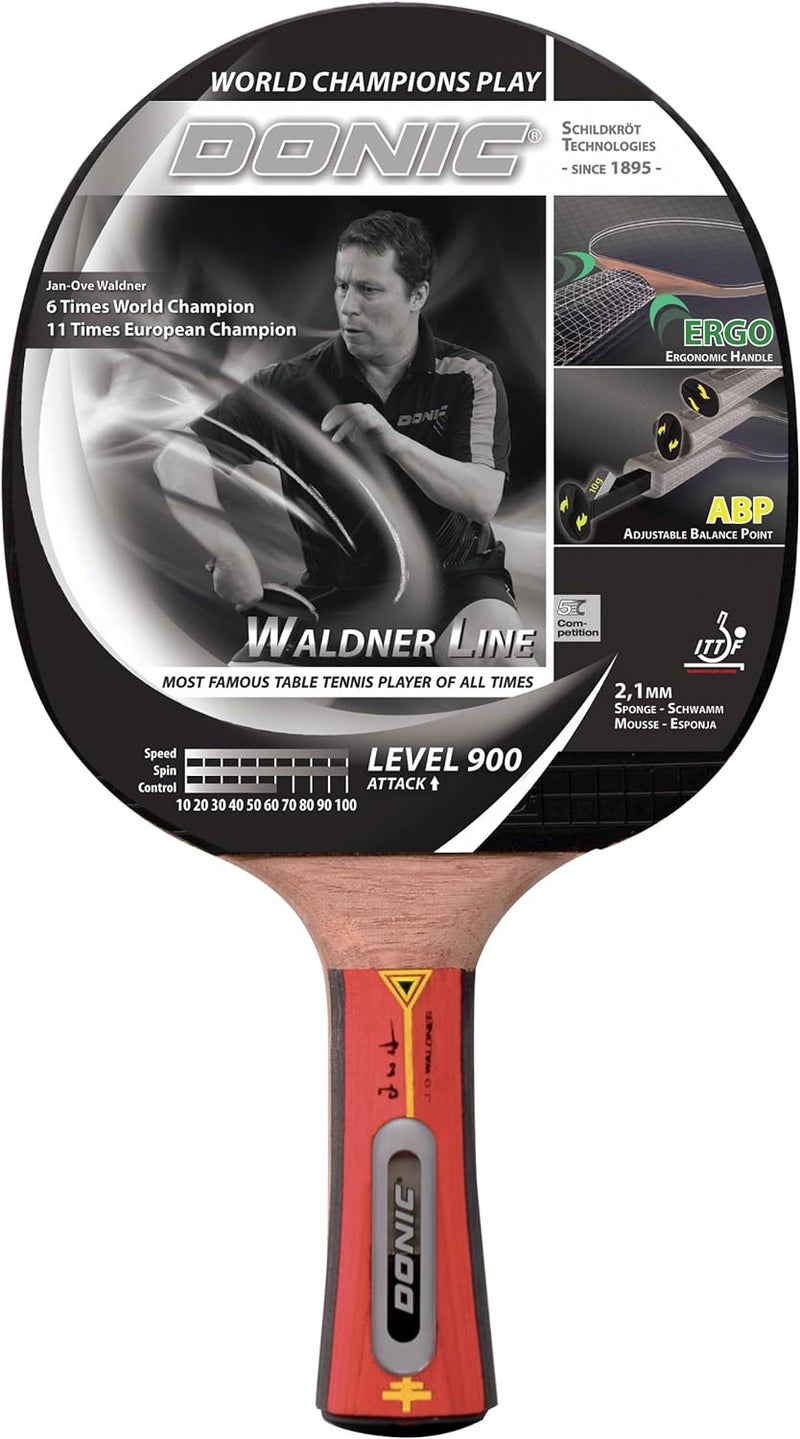 Donic Schildkröt Tischtennis-Schläger Waldner 900 inkl.Gratis-Lern-DVD, schwarz / rot