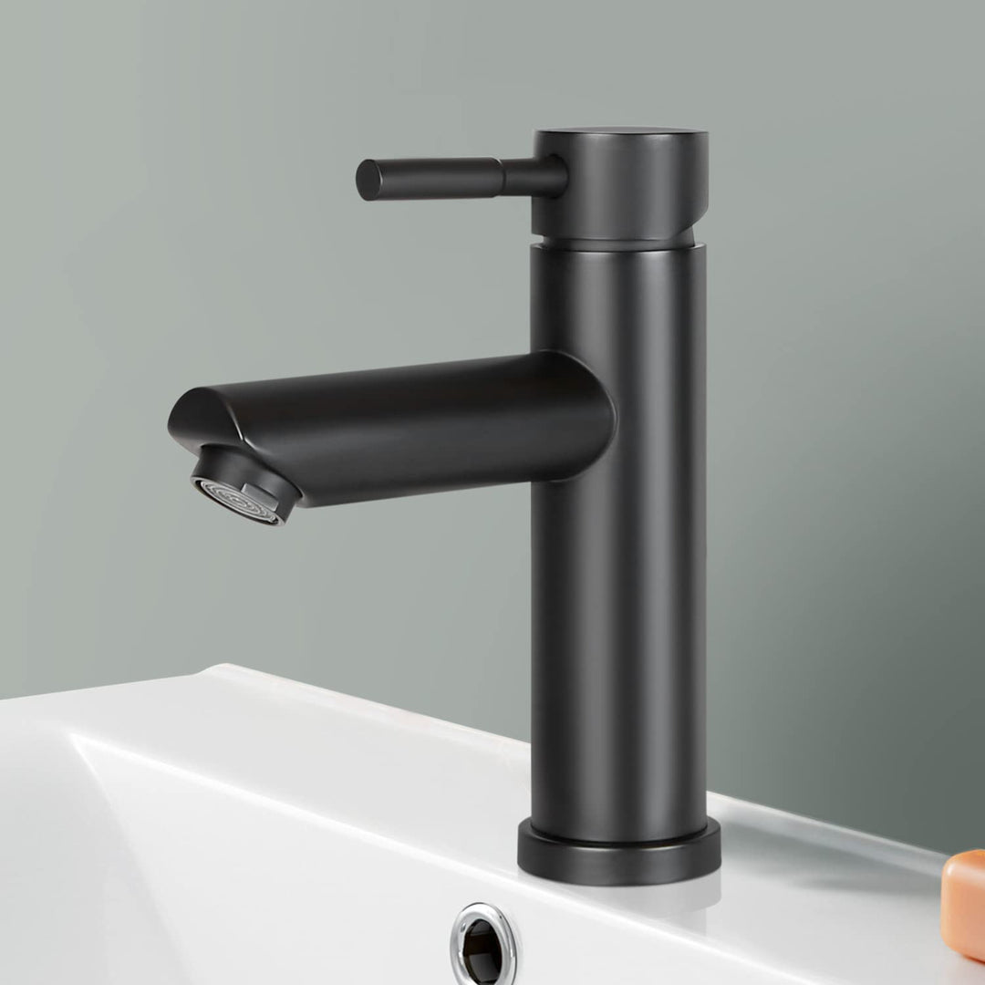 Mursche Wasserhahn Bad Waschtischarmatur Waschbecken - Armatur Schwarz Warm- und Kaltwasserhahn Hoch