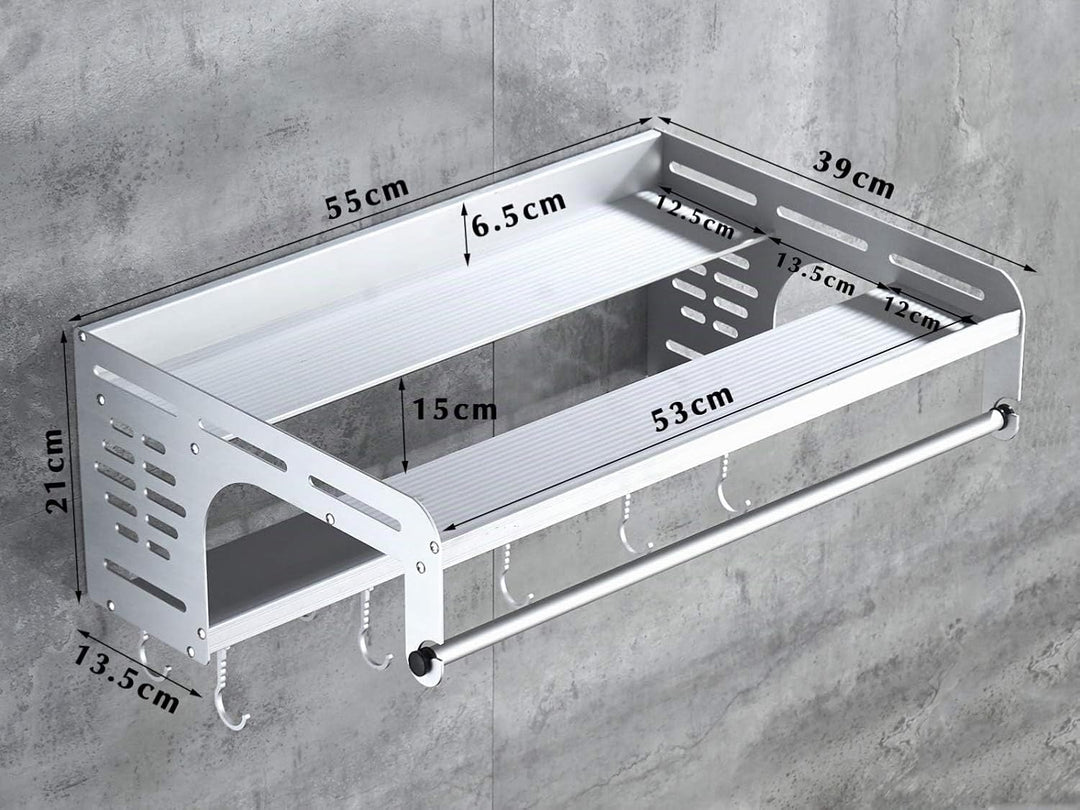 Uziqueif Halterung Mikrowellen Mit 10 Haken Und 2 Ablagen Mikrowellenhalter Ablage Halter Microwelle