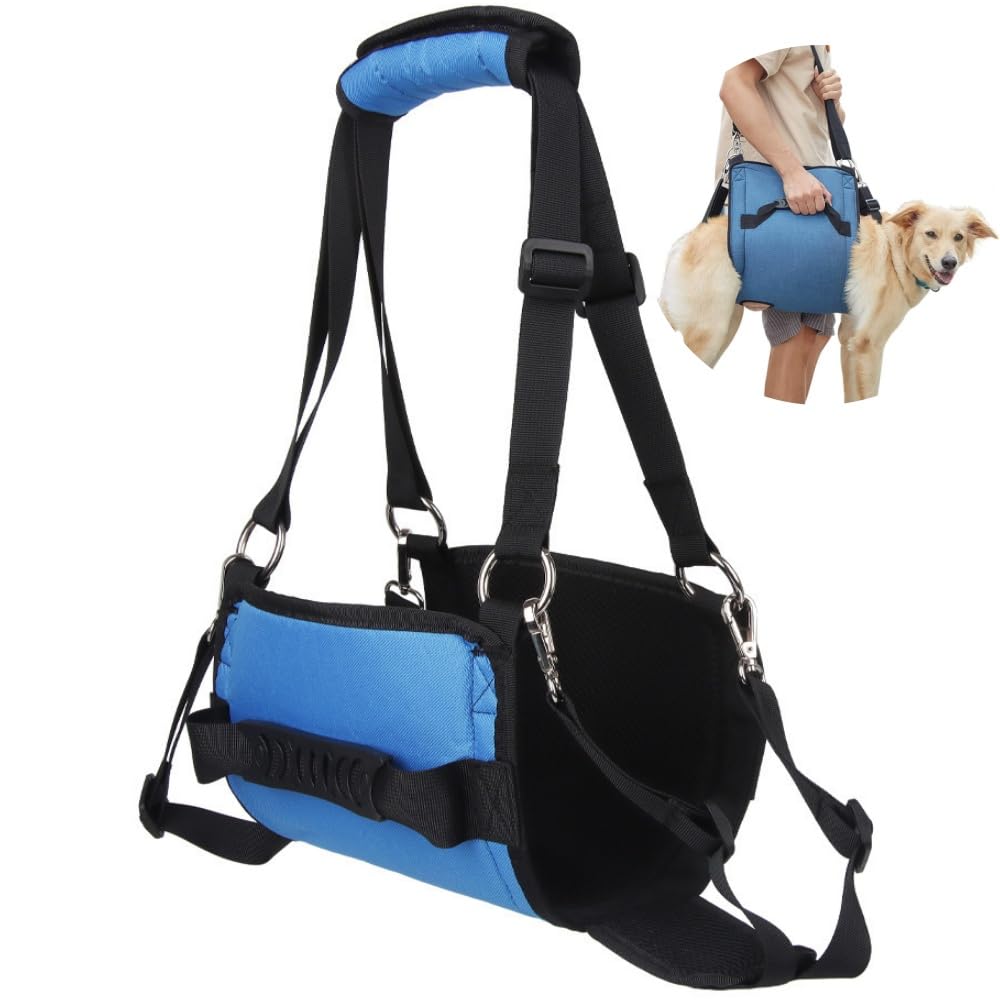 Hundetragegurt,Blau Notfallrucksack Unterstützung für Rehabilitation Hundelift Geschirr, Hundeträger