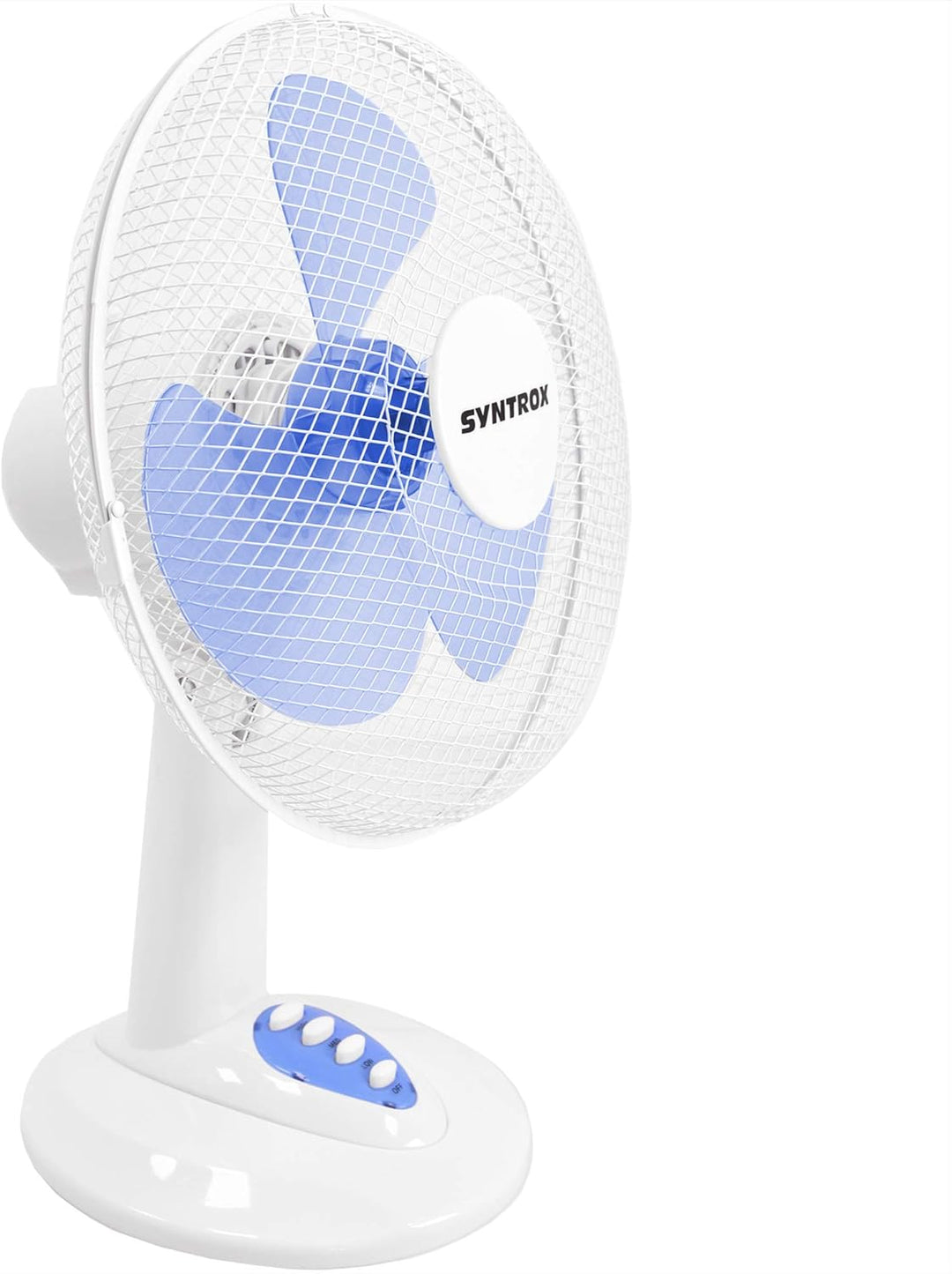 Syntrox Germany TVT-33W-WB 12" 35 cm Tischventilator mit 3 Geschwindigkeiten, Oszillation Windmaschi