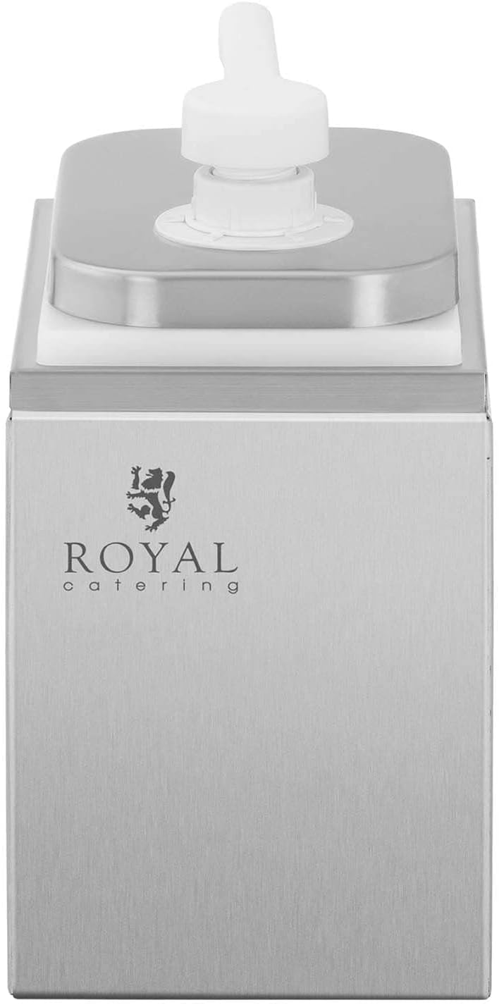 Royal Catering RCDI-2L Saucenspender Pumpstation Pumpspender Senfspender Dosierspender 1 Pumpen 1 L,
