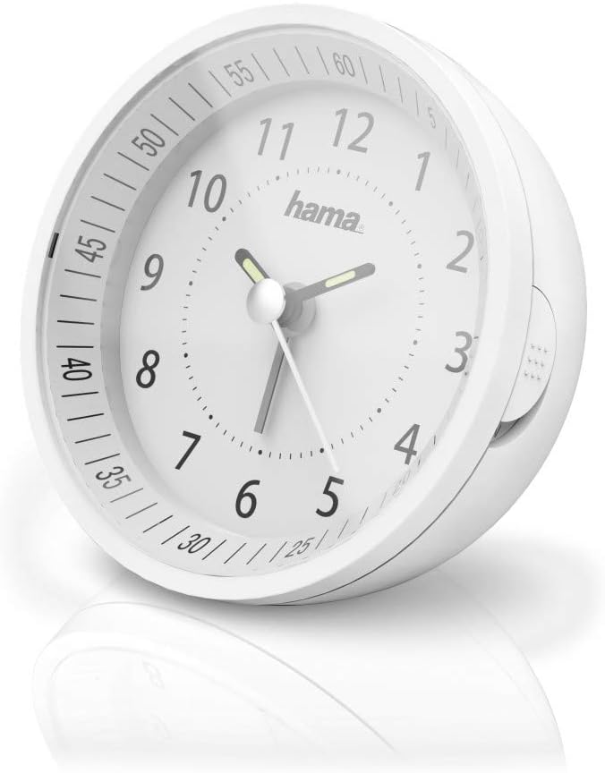 Hama Funk-Wecker, analog, „Roundly“ (DCF-Funkuhr, Schlummer-Funktion, Hintergrundbeleuchtung, Ziffer