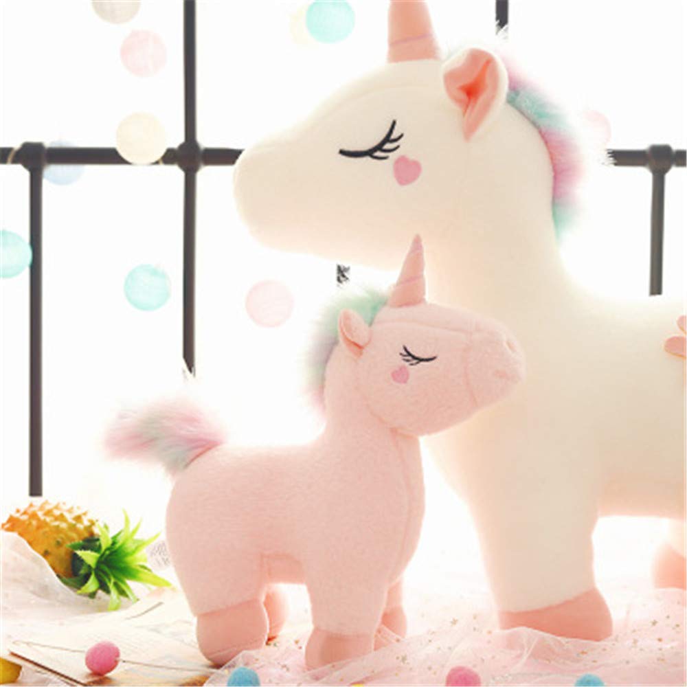 RAILONCH Plüsch Regenbogen Einhorn, Stofftier Plüschtier Kuscheltier Süss Teenager Herz Puppe Gesche
