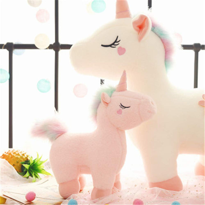 RAILONCH Plüsch Regenbogen Einhorn, Stofftier Plüschtier Kuscheltier Süss Teenager Herz Puppe Gesche