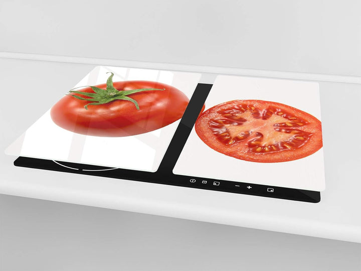 Küchenbrett aus Hartglas und Induktionskochplattenabdeckung – Schneideplatten SINGLE mit 60 x 52 cm