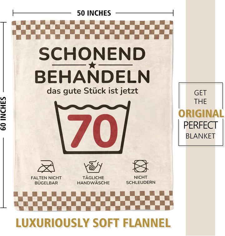 70 Geburtstag Frau Mann, Lustige Geburtstag Kuscheldecke Geschenk, Geschenke zum 70 Geburtstag für F