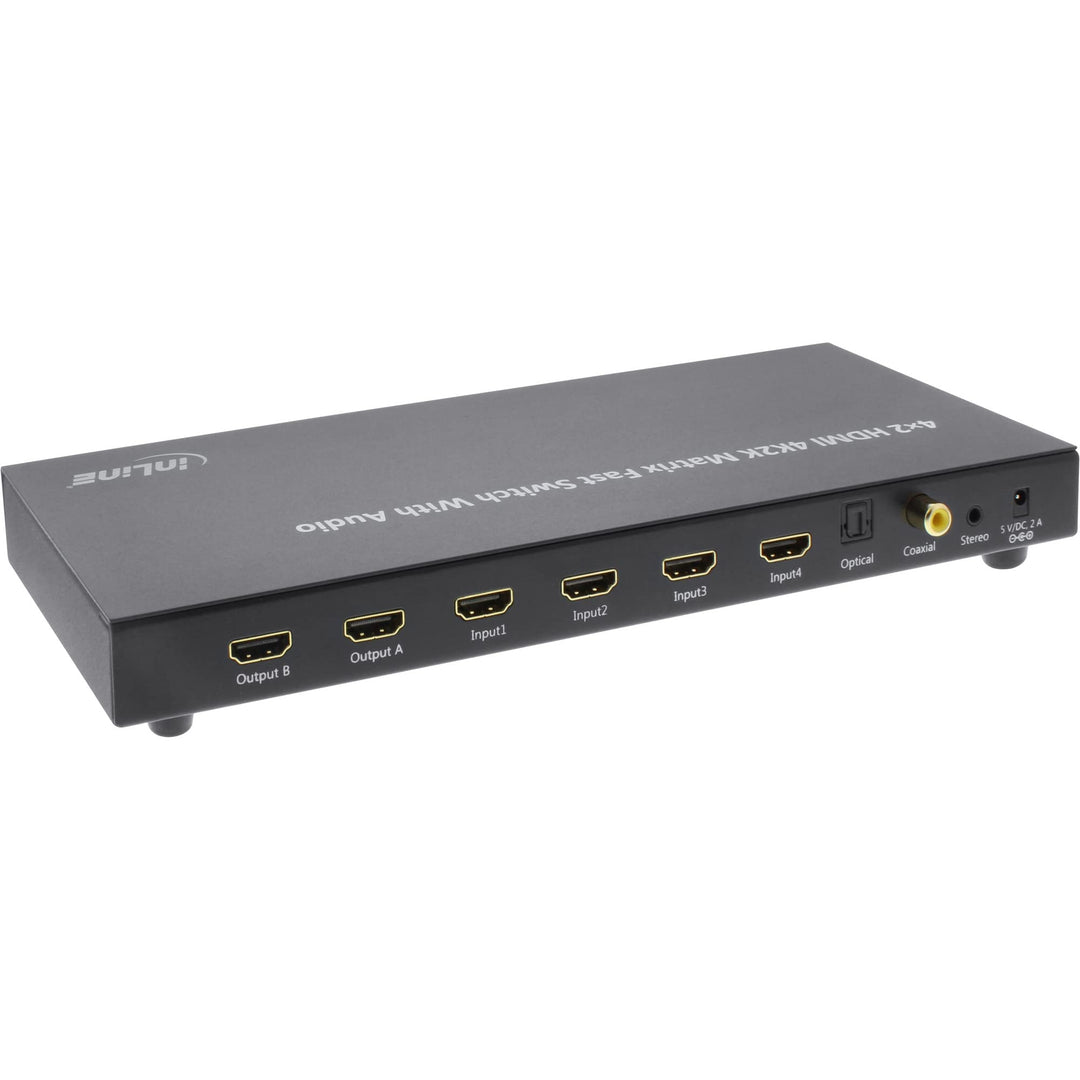InLine 65011K HDMI Matrix Switch / Umschalter, 4K2K, 4 Eingänge auf 2 Ausgänge