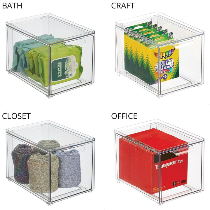 mDesign Kosmetikorganizer – stapelbare Schubladenbox aus Kunststoff – praktische Box zur Aufbewahrun