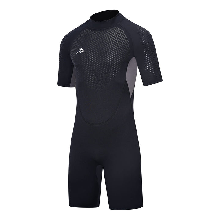 Neoprenanzug Damen und Herren Kurz 3mm für Herren Rückenreissverschluss zum Tauchen, Schnorcheln, Su