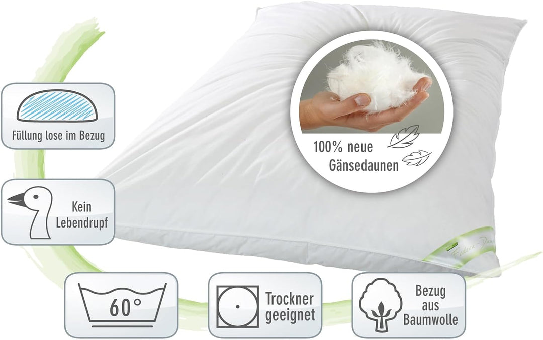 franknatur - Ballonbett 100% Neue Gänsedaunen 2000g - Bettdecke 135x200 Winterdecke Daunenbettdecke