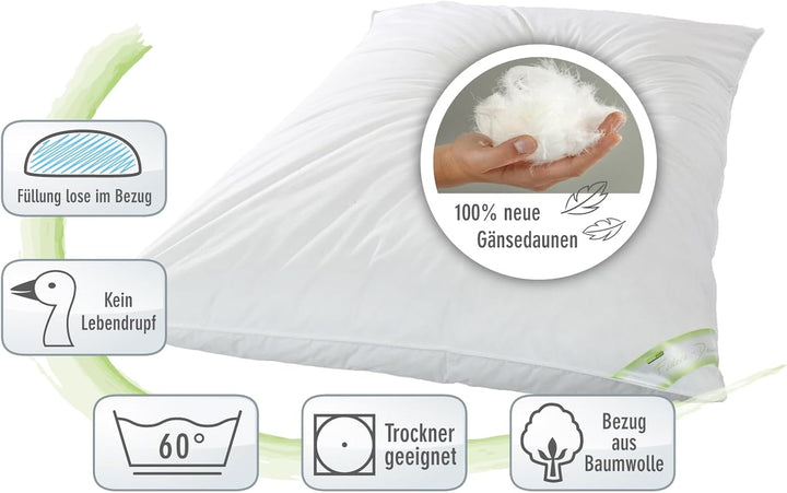 franknatur - Ballonbett 100% Neue Gänsedaunen 2000g - Bettdecke 135x200 Winterdecke Daunenbettdecke