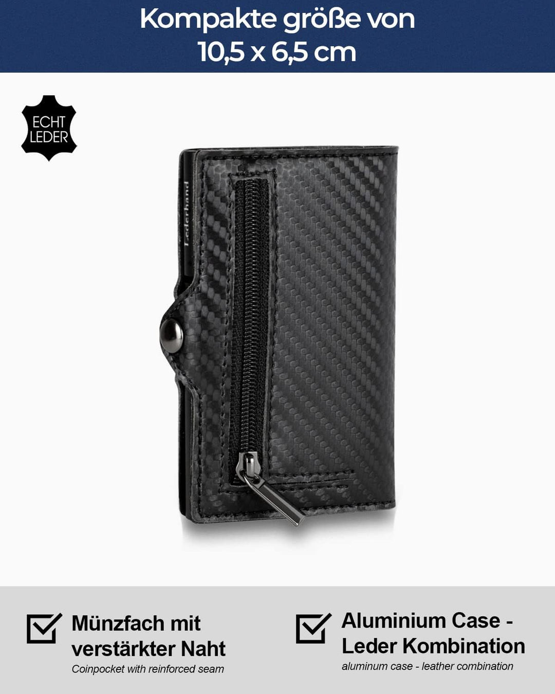 Lederhand® Aventus Wallet – Premium Leder Geldbörse handgemacht für Herren und Damen Portemonnaie Al