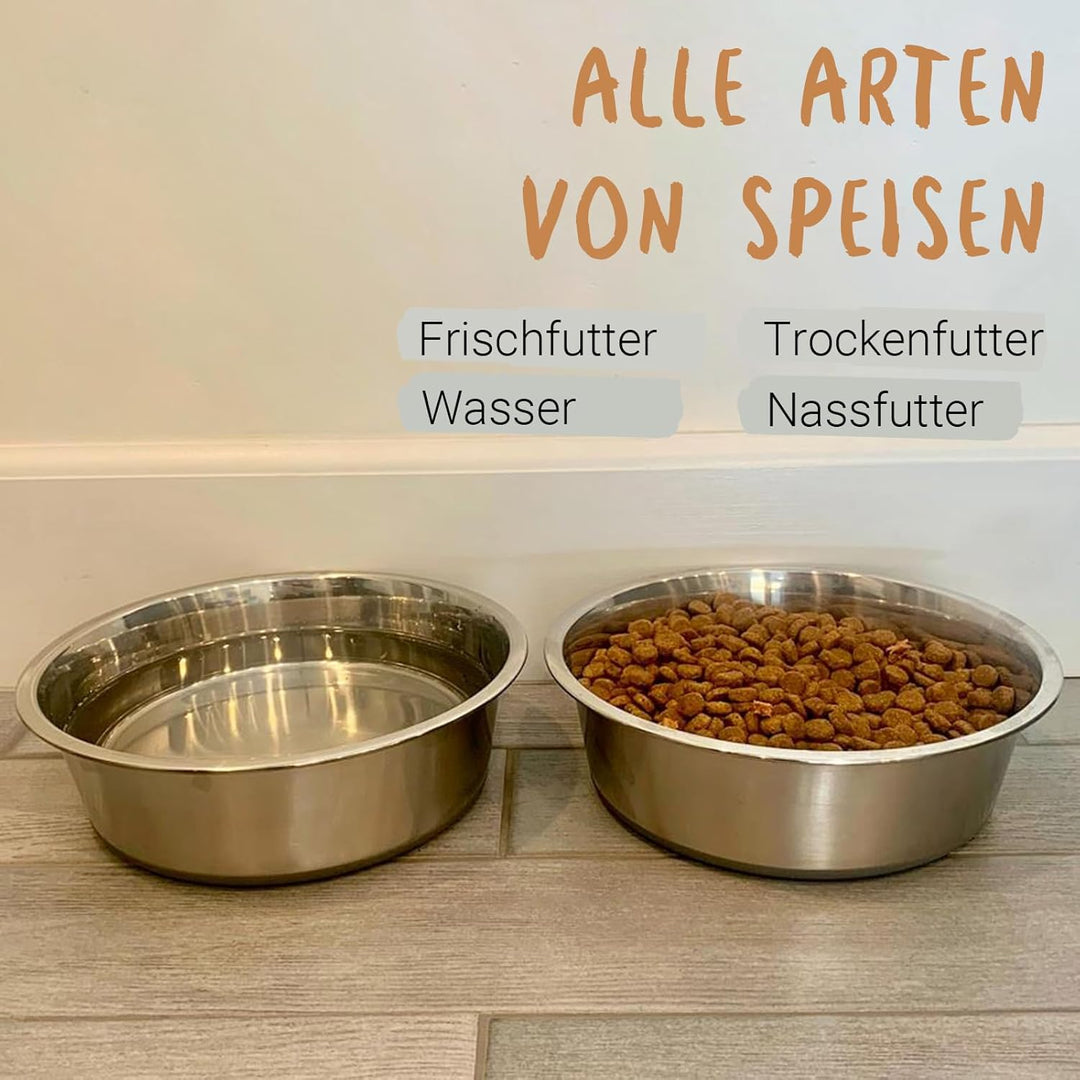 PEGGY11 Hundeschalen aus Edelstahl aus Metall| Rutschfestes Silikonkautschuk-Bodendesign| 2700ML, 2