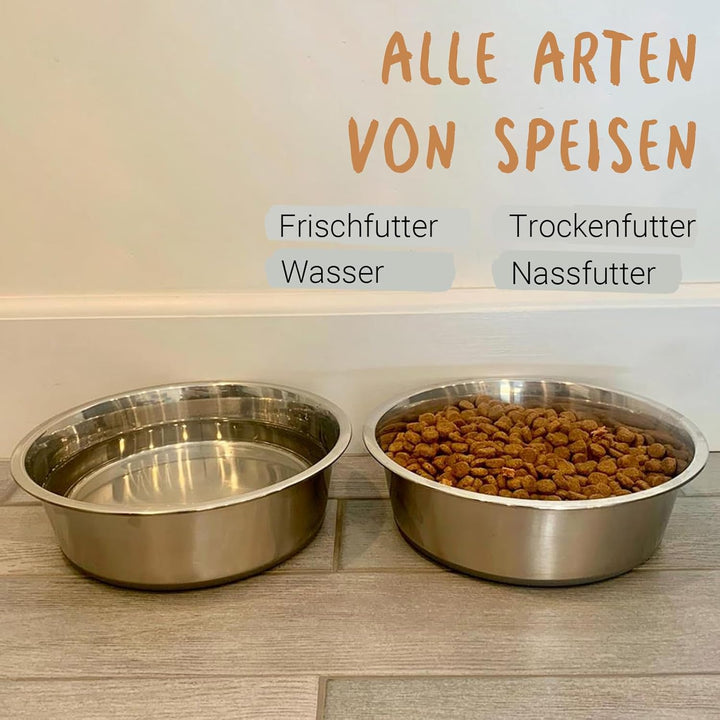 PEGGY11 Hundeschalen aus Edelstahl aus Metall| Rutschfestes Silikonkautschuk-Bodendesign| 2700ML, 2