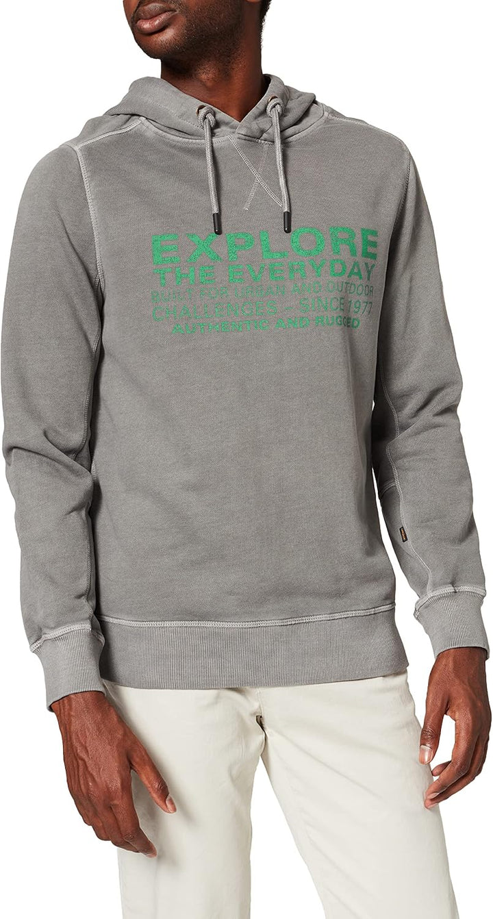 camel active Herren Sweatshirt mit Kapuze S Grau, S Grau