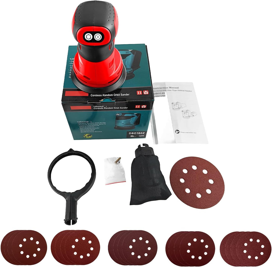 Roadtime Exzenterschleifer für Milwaukee 18V Akku(no Akku),125mm Schleifmaschine 20,000 U/min, 3 Ges