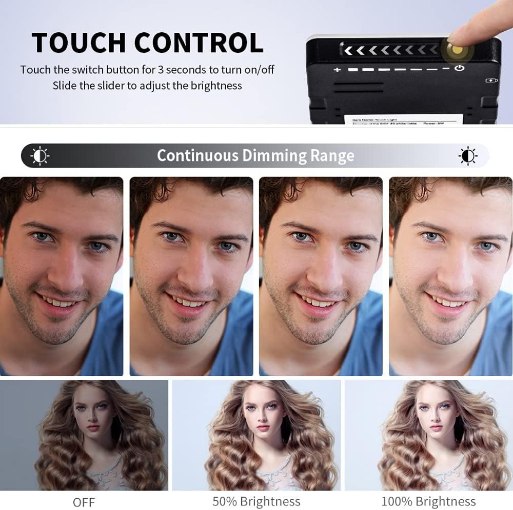 K&F Concept Touch Sensor-Licht Leuchten Kamera-Videoleuchte Dimmfähige Beleuchtung + 4 FLeuchten Fil